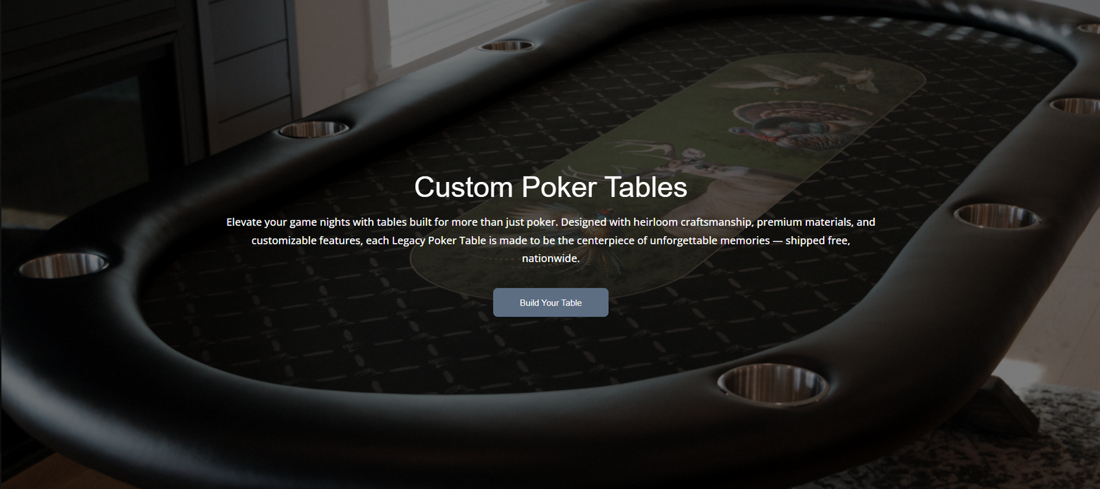 Legacy Poker Tables – Custom Gaming Table Website